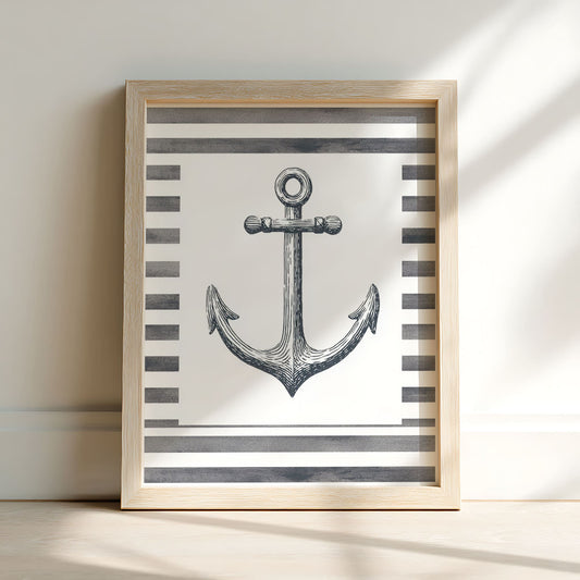 Vintage Watercolour Anchor Nursery Wall Art