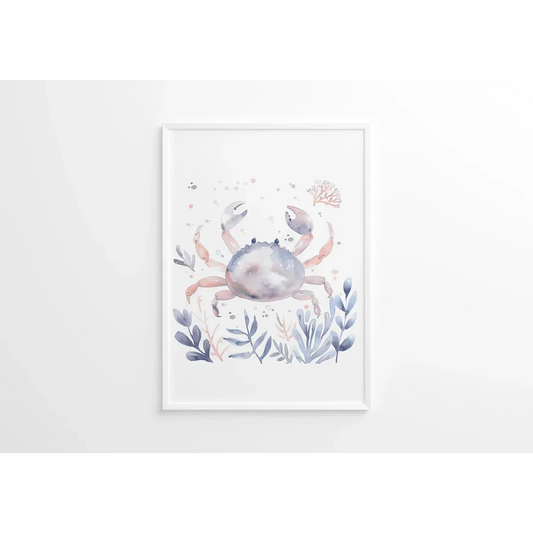 Blue Crab Nursery Wall Art Print - Print