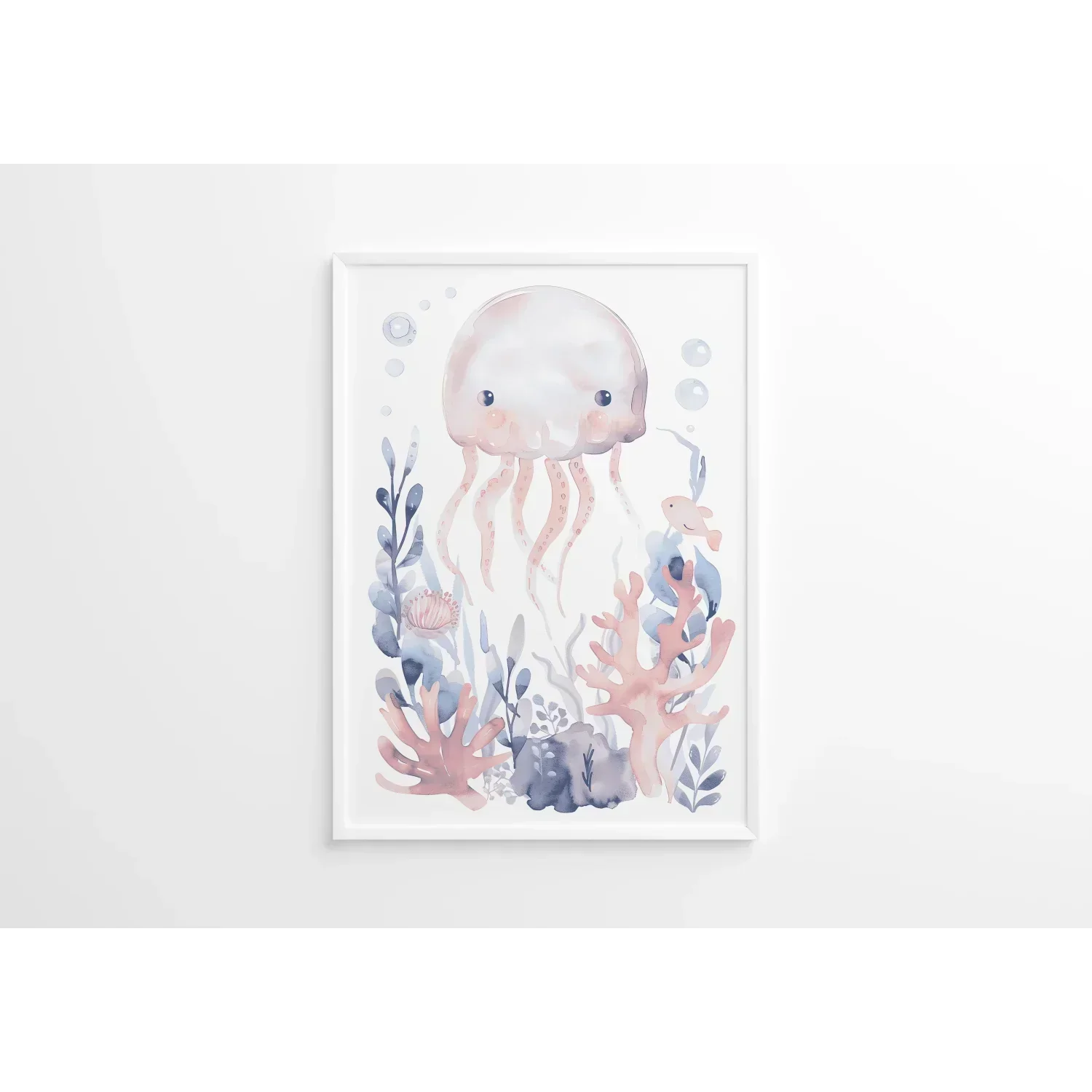 Blue Octopus Nursery Wall Art - Print