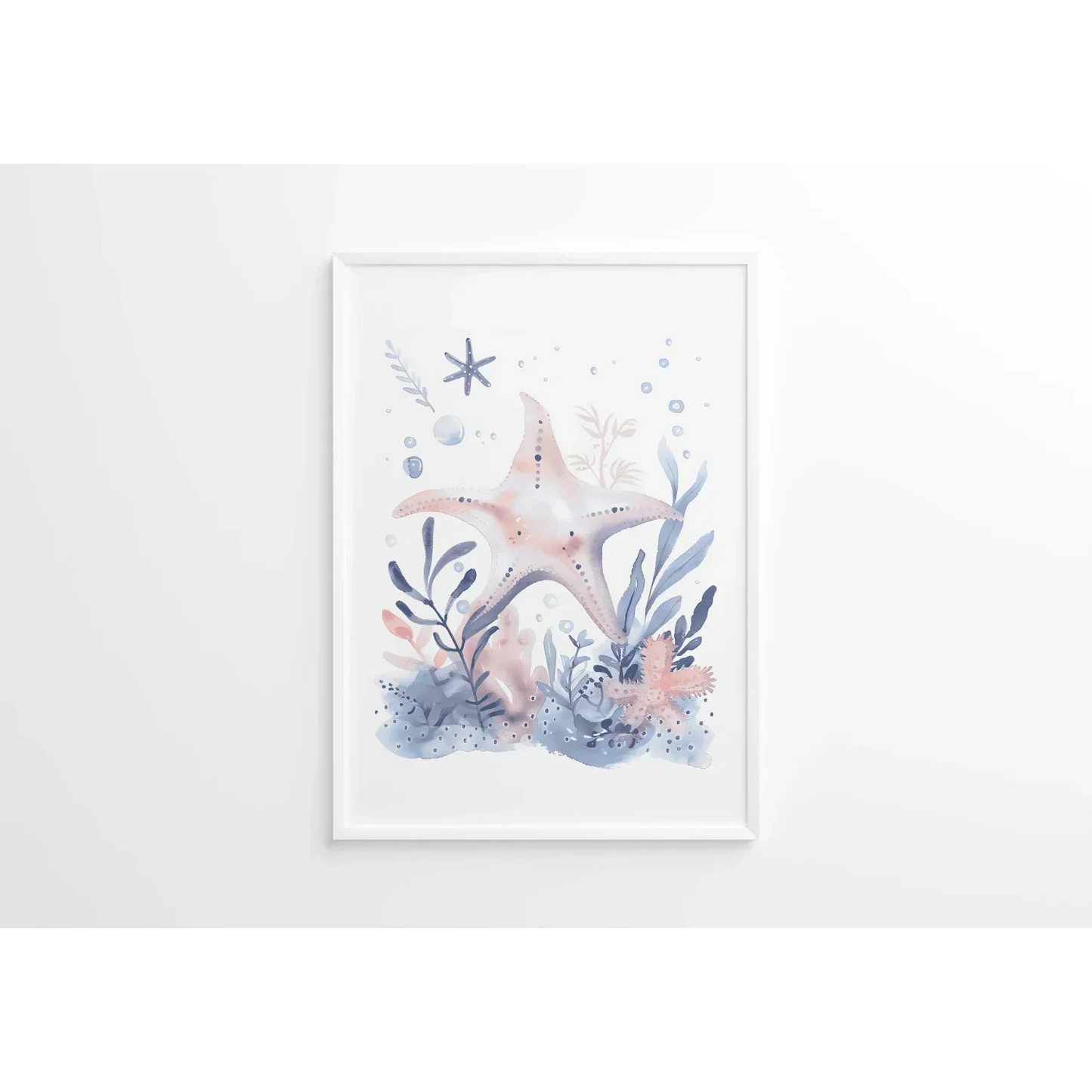 Blue Starfish Nursery Wall Art - Print