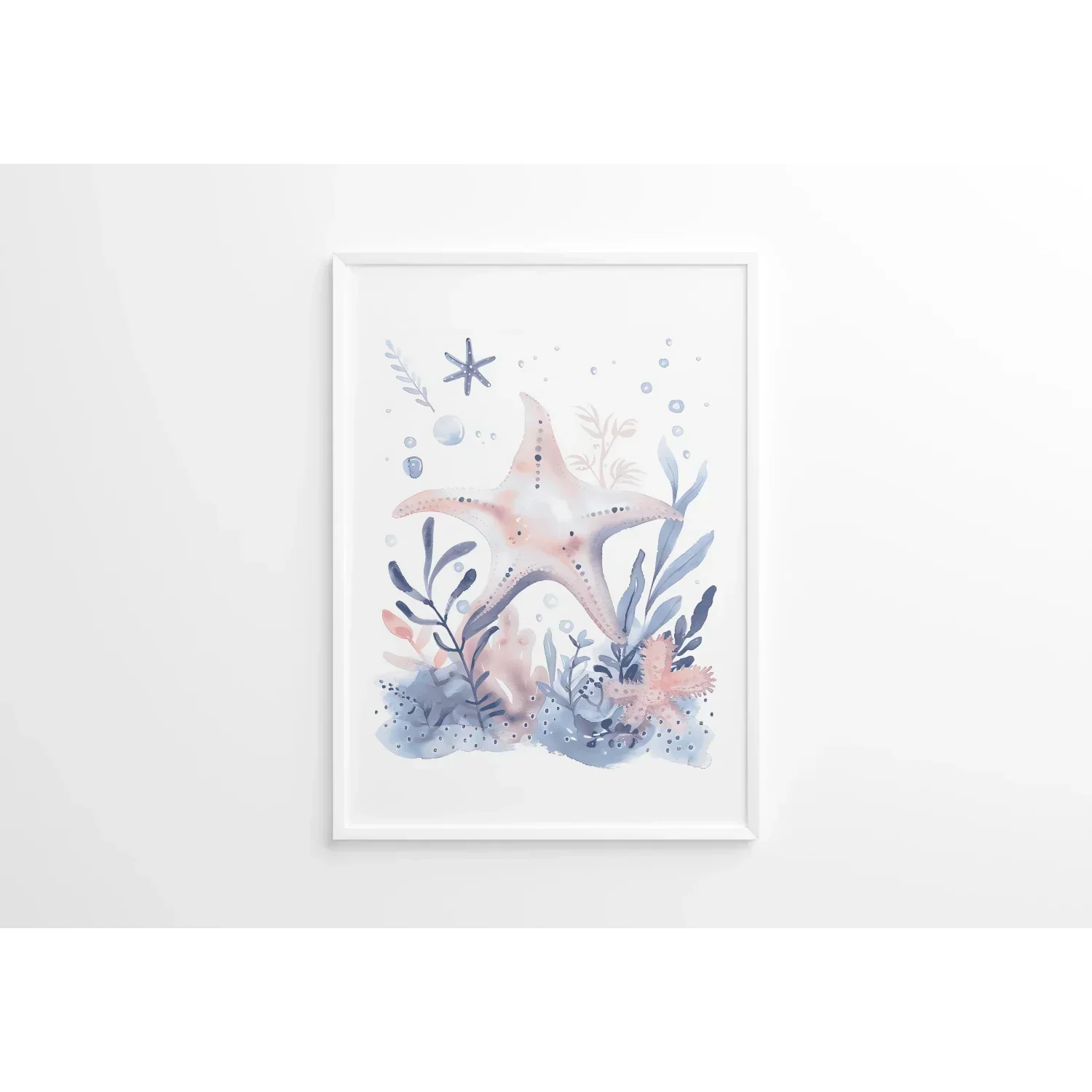 Blue Starfish Nursery Wall Art - Print