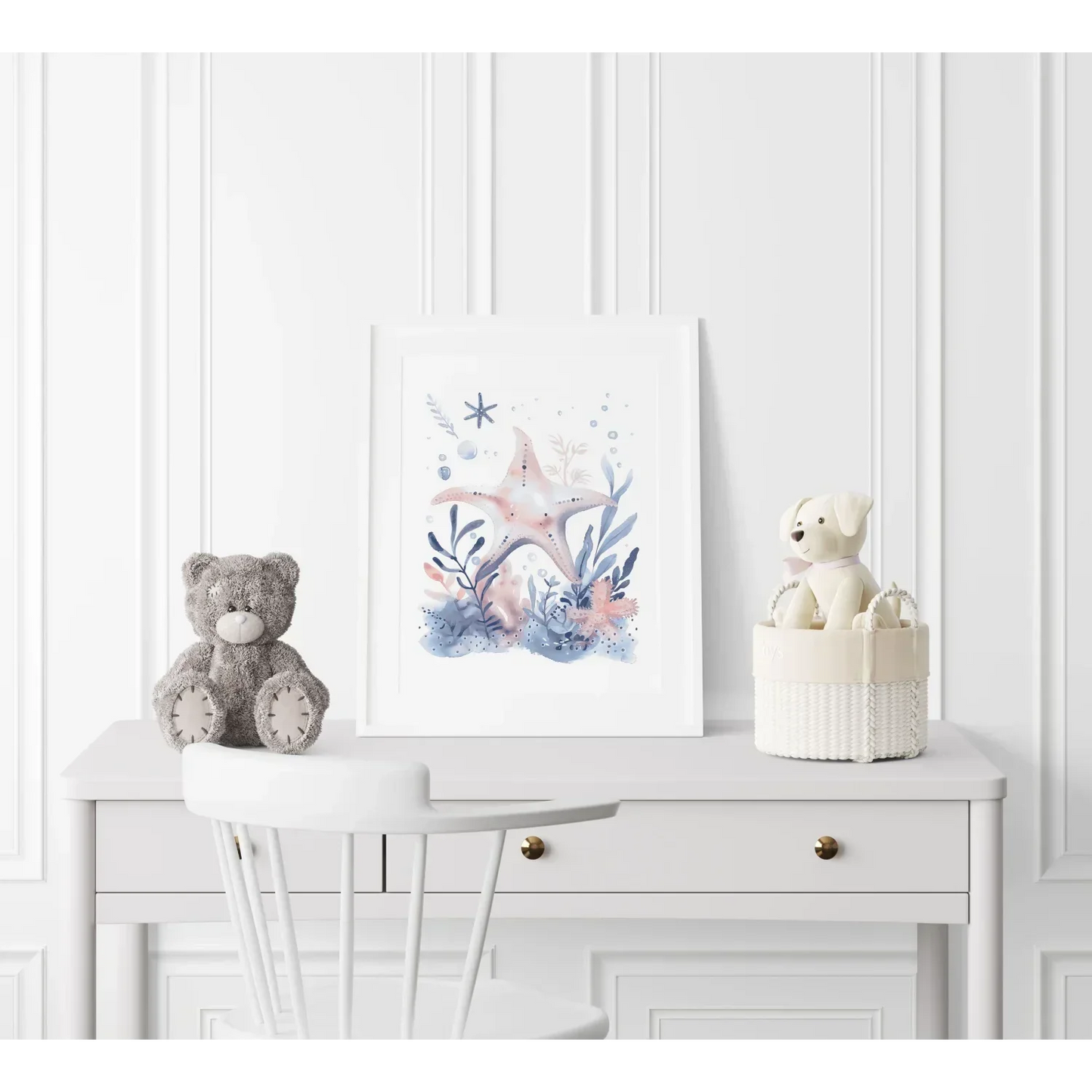 Blue Starfish Nursery Wall Art - Print