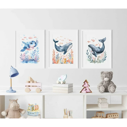Blue Turtle Nursery Wall Art