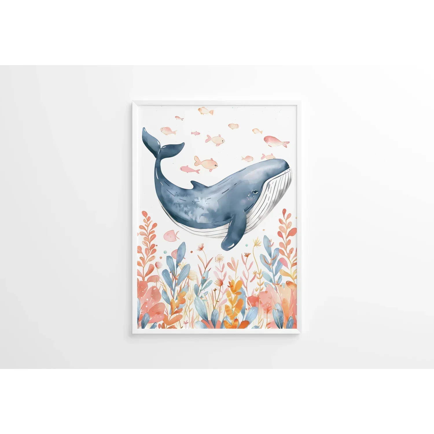 Blue Whale Nursery Wall Art - Print