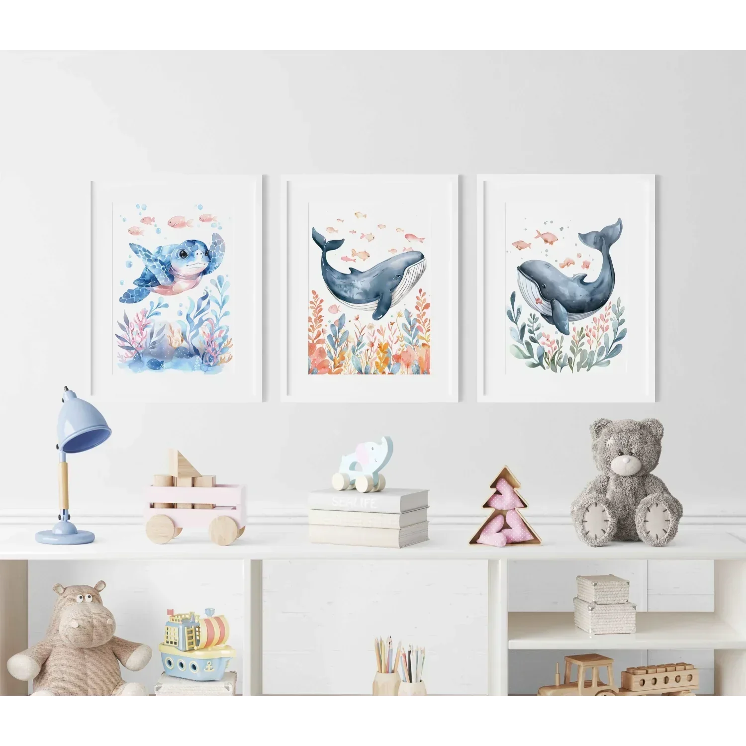 Blue Whale Nursery Wall Art