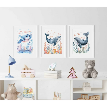 Blue Whale Nursery Wall Art