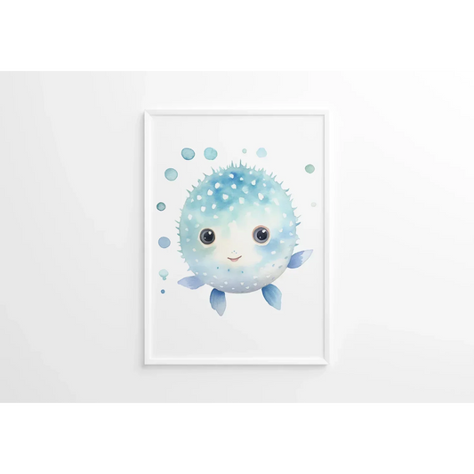 Bubbles the Puffer Nursery Wall Art Print - Print