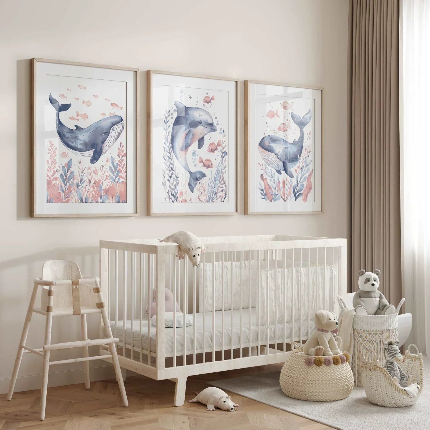 Dolphin in the Sea Nursery Wall Art