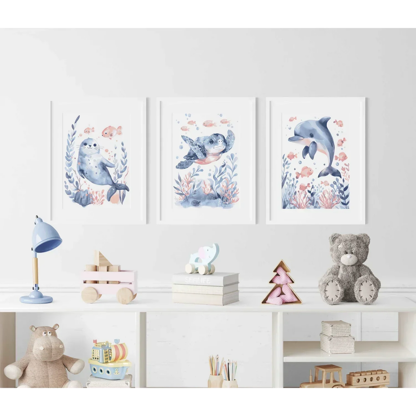 Dolphin Nursery Wall Art Print