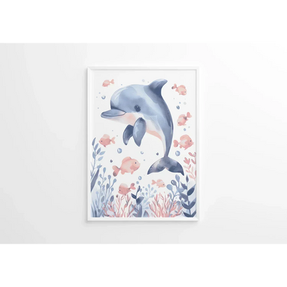 Dolphin Nursery Wall Art Print - Print