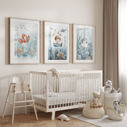 Watercolour Little Sailor Nursery Wall Art