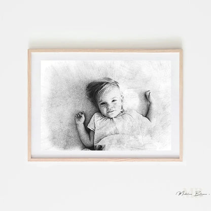 Custom Pencil Sketch from Photo - Print