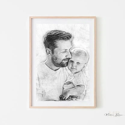 Custom Pencil Sketch from Photo - Print