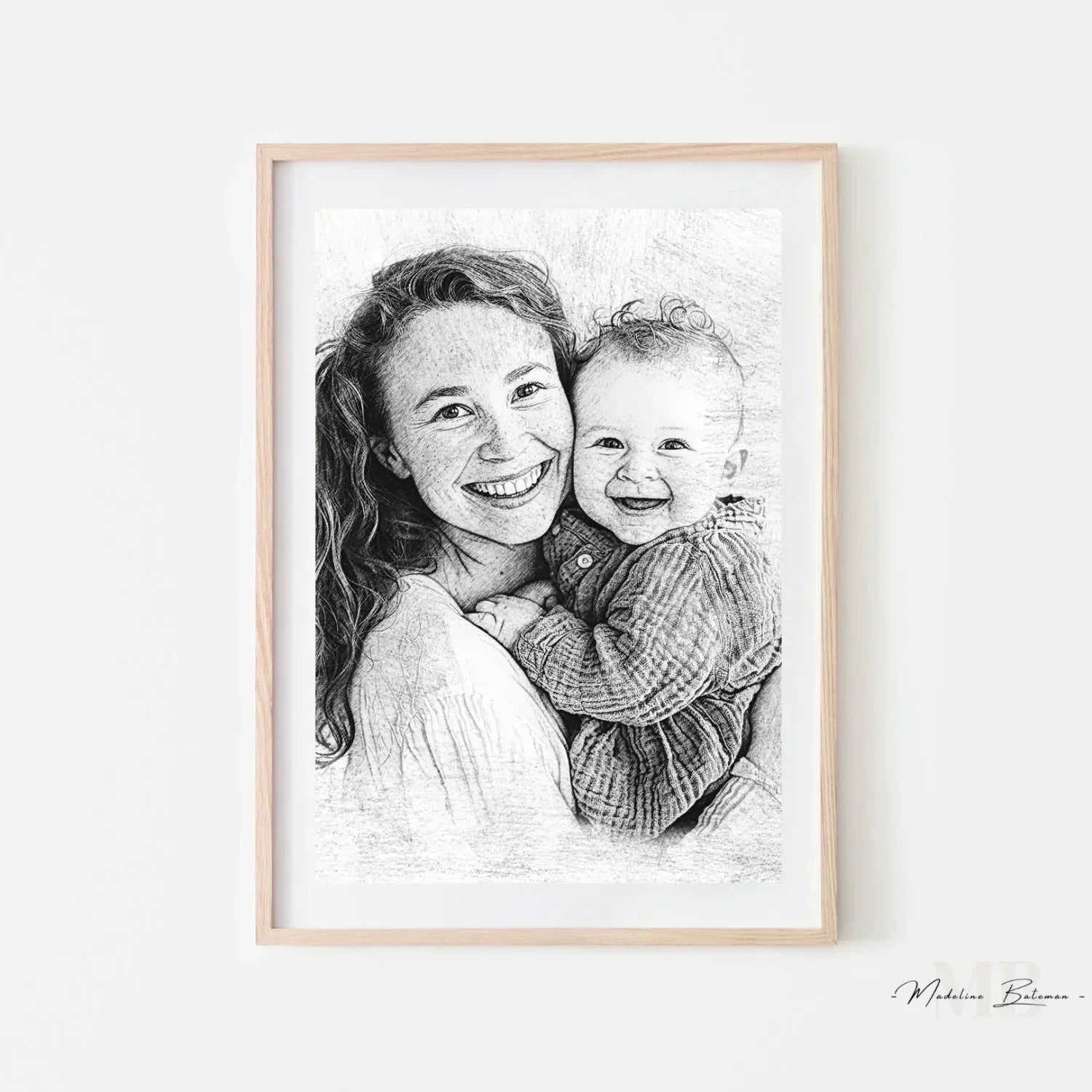 Custom Pencil Sketch from Photo - Print