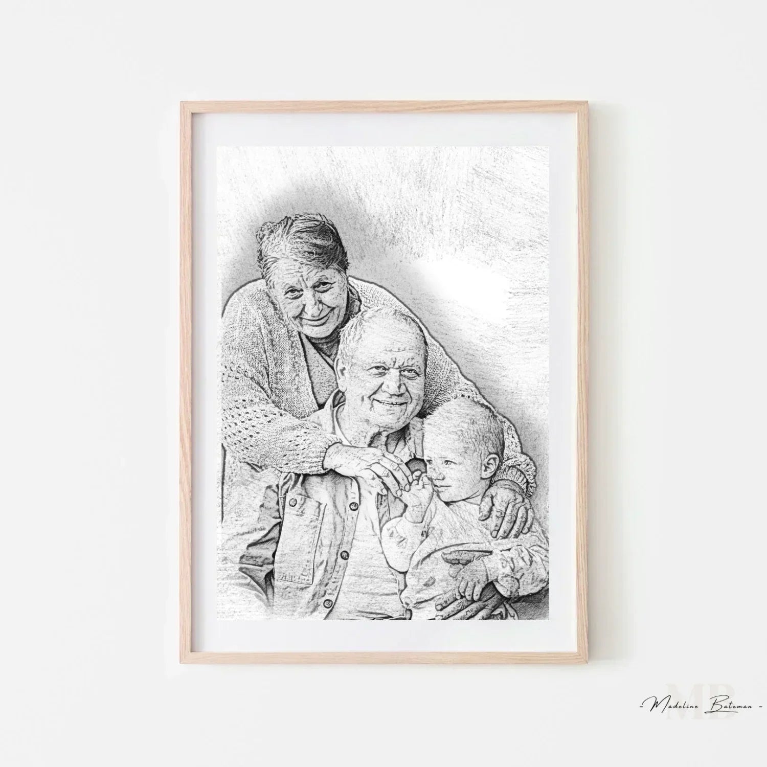 Custom Pencil Sketch from Photo - Print