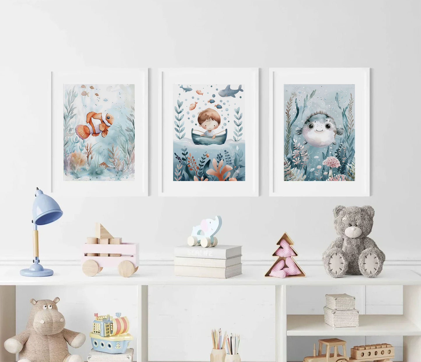 Watercolour Little Sailor Nursery Wall Art