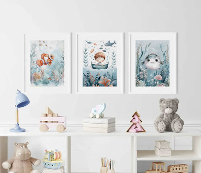 Watercolour Little Sailor Nursery Wall Art