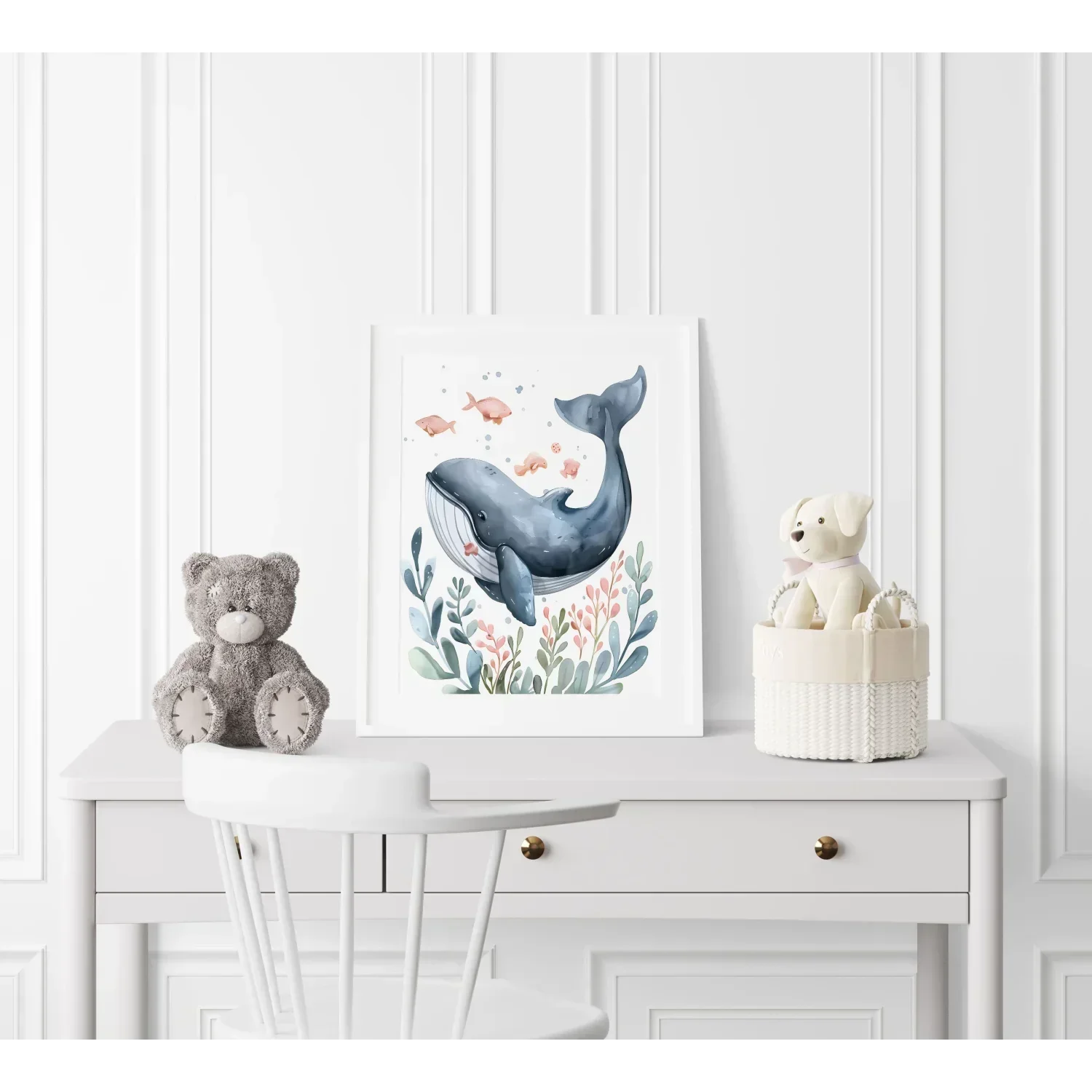 Splashy the Whale Nursery Wall Art - Print