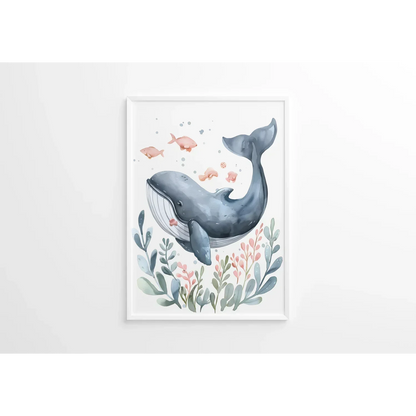 Splashy the Whale Nursery Wall Art - Print