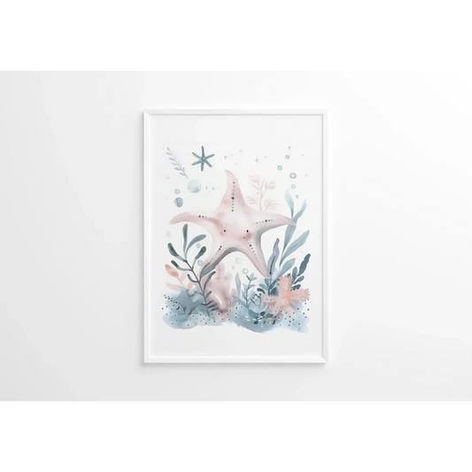 Starfish Nursery Wall Art Print - Print