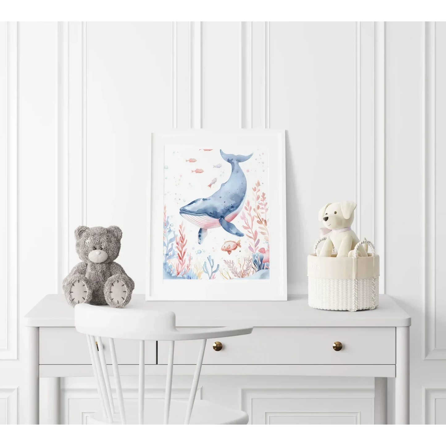 Whale Nursery Wall Art Print - Print